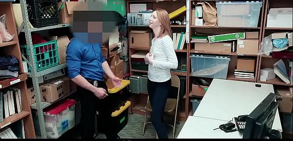  Ginger Shoplifter Teen Arrested and Fucked